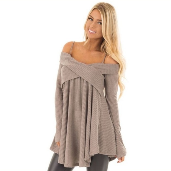 - Tops - Cute Criss Cross Off Shoulder Top